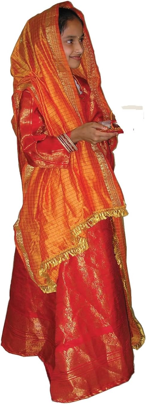 EW Education Ghagra Choli for Girls Indian dress up clothes for children 4-6 & 9-11 year olds (4-6 years)