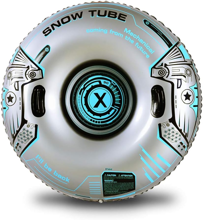 XFlated Snow Tube, Heavy Duty Inflatable Snow Tube Sled for Kids and Adults, Giant Snow Toys for Winter Sport Fun