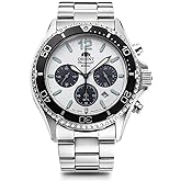 Orient RN-TX0203S Men's Metal Band Sports Diver Design MakoJapan Import New, Multicolor (White/Black), Bracelet Type