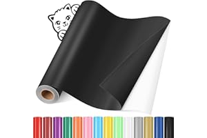 YAFLC Matte Black Permanent Vinyl, Permanent Vinyl for All Cutting Machine, 12" x12ft Self Adhesive Vinyl Roll Stickers for Car Decal, Decorations, DIY Mugs Christmas Gifts