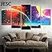JESC 5 Panels Canvas Rainbow Painting Poster Wall Art Canvas Art Modern Home Decor Picture for Living Room No Frame(30x50cmx2,30x70cmx2,30x80cmx1)