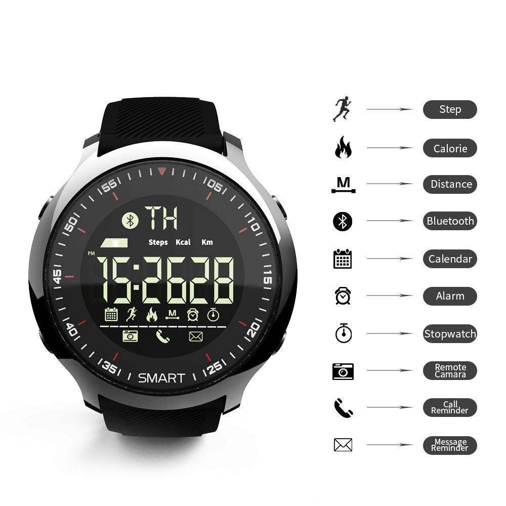 Smart Watch Sport Waterproof pedometers Message Reminder Bluetooth ...