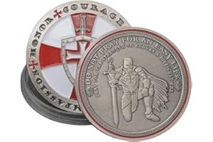 RUMKOU Knight Templar Prayer Coin Armor of God Challenge Coin Religious Person Gifts