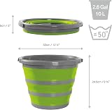 Bramble 10 Litre Collapsible Silicone Bucket Green Grey Portable view 5