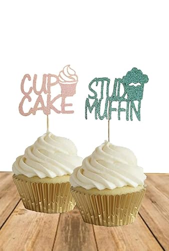 Amazon Com Cup Cake Or Stud Muffin Gender Reveal Baby Shower
