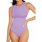 YOGINGO Women's Crew Neck Sleeveless Bodysuits Racerback Halter Tank Top Body Suits for Womens Sexy Going Out Leotards