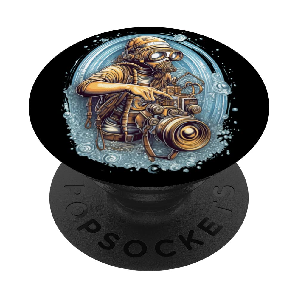 Scuba Diving Diver Camera Underwater Photography PopSockets Swappable PopGrip