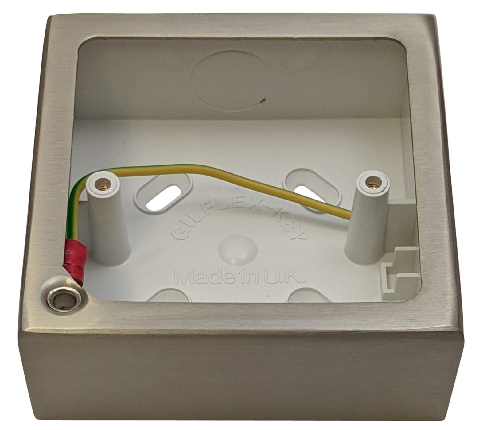 G&H 709SS 1 Gang Brushed Steel Surface Mounted Single 30mm Pattress Box