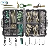 JSHANMEI Carp Fishing Tackle Kit Box Lead Clips/Beads/Hooks/Tubes/Swivels Baiting Terminal Rigs Carp Tackle Box