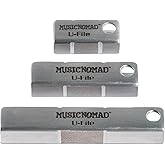 MusicNomad U-File Single Fret Leveler, 3-Pack (MN813) | Spot Levels Individual High Frets on Guitars
