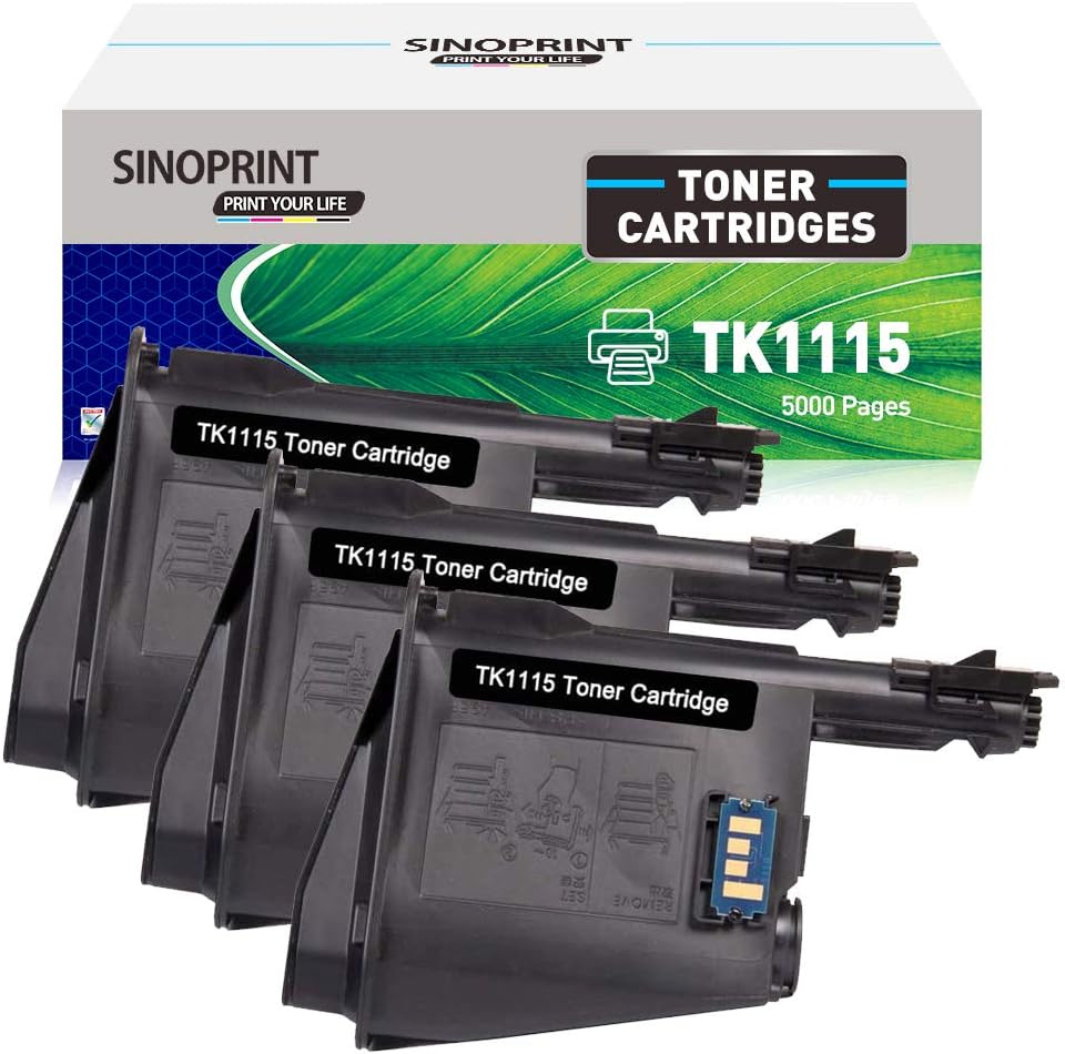 SINOPRINT TK1115 Toner Cartridges Replacement for Kyocera TK-1115 TK1115 Toner ,for Kyocera FS1041 FS1220MFP FS1320MFP FS-1041 FS-1220MFP FS-1320MFP FS-1220-MFP FS-1320-MFP Printers( 3 Black)
