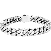 Zcblcyj Stainless Steel Cuban Link Bracelet for Men