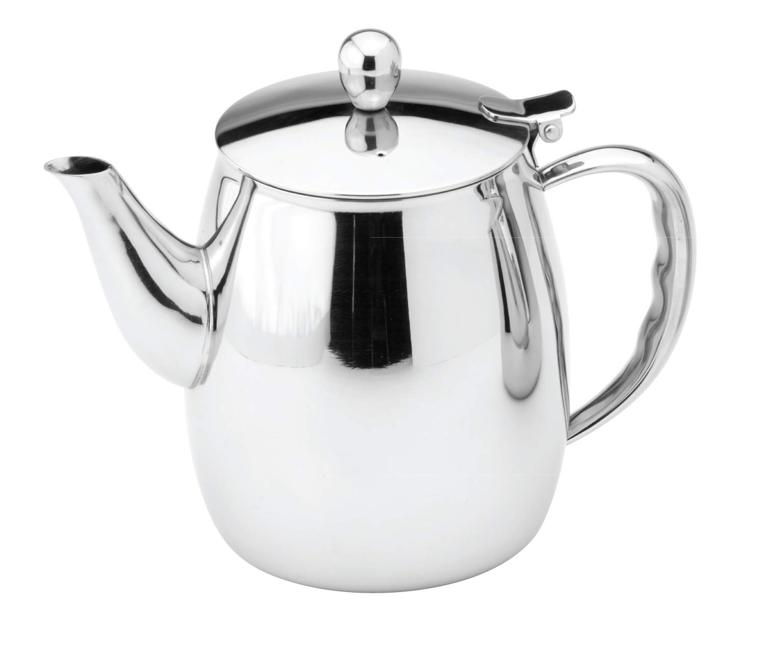 Café Stal Bx Series 18/10 Classic Stainless-Steel Coffee Pot with Cool Touch Hollow Handles, Mirror Polished, 50oz