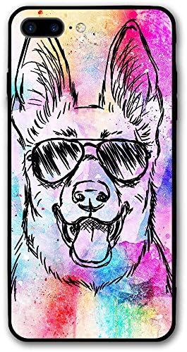 German Shepherd Dog Wear Glasses IPhone 7 Plus Case Texture Pattern Premium Hybrid Protective Clear Case