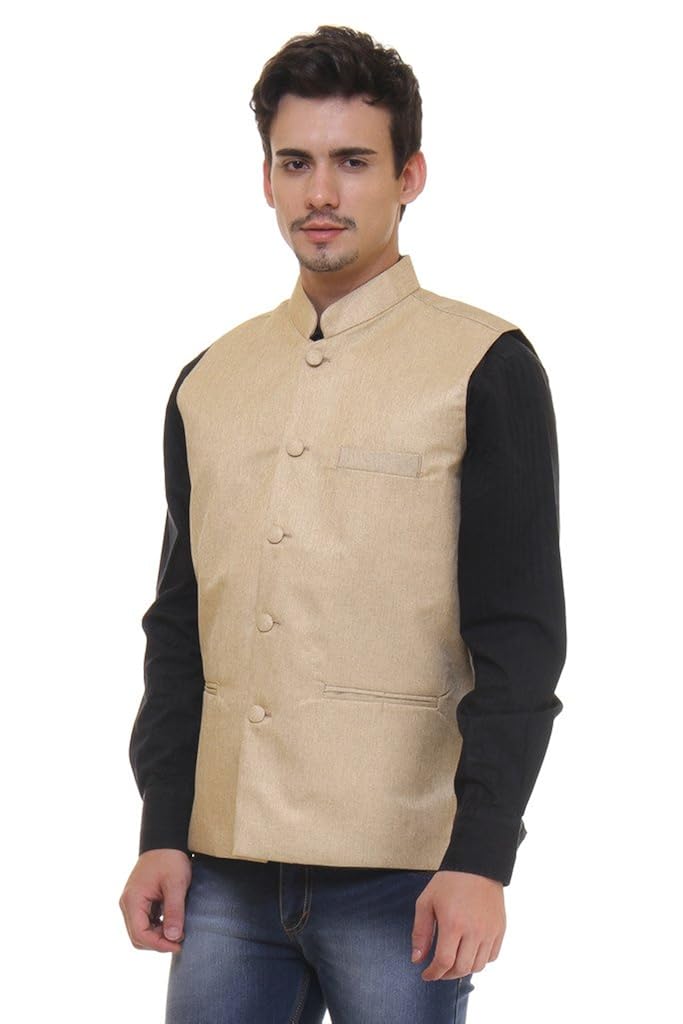 routeen beige casual formal modi waistcoat jackets for men