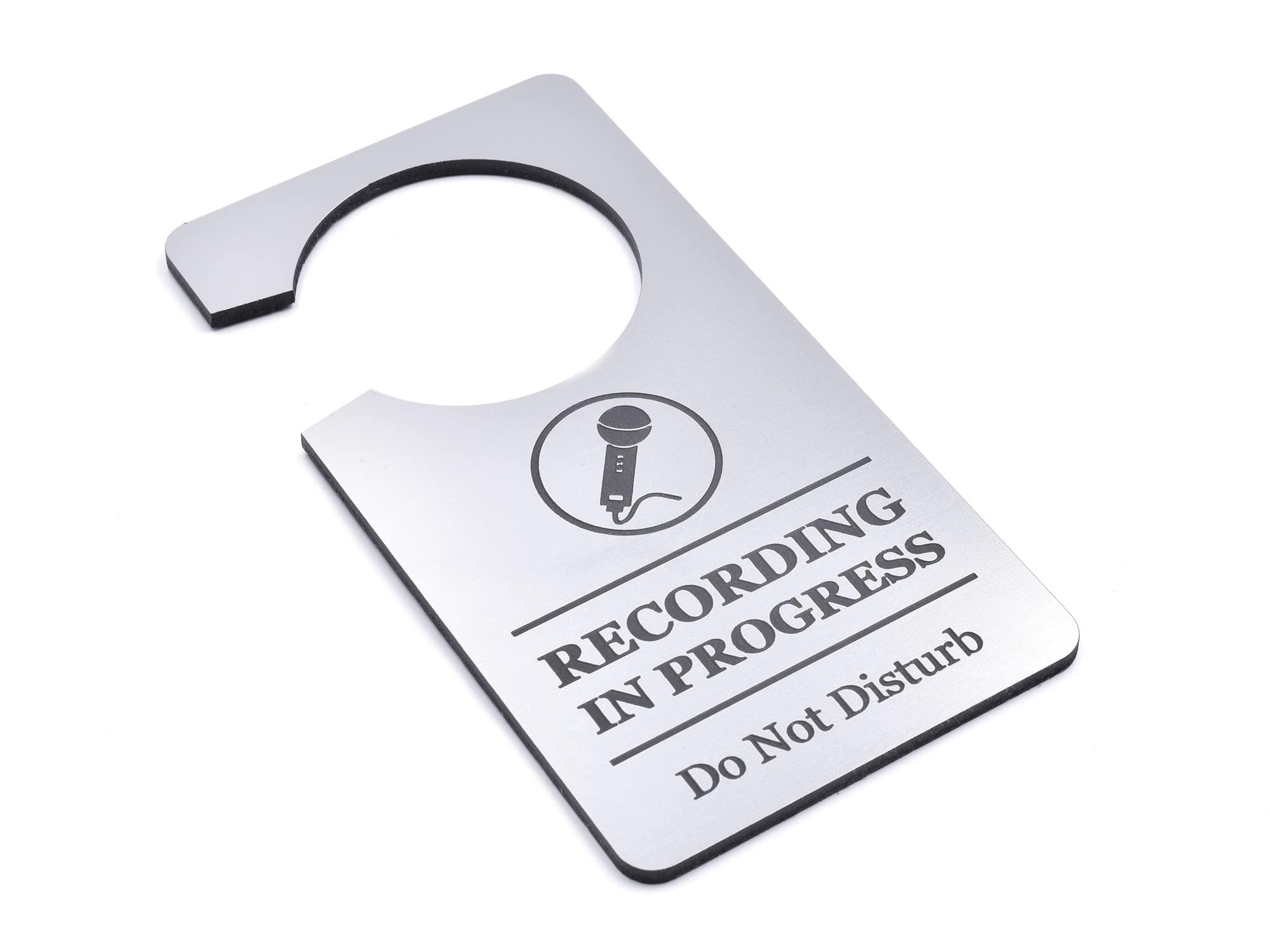OriginDesigned Recording In Progress, Do Not Disturb Sign - Door Hanger, Door Warning Notice, Home Office, Schooling, Lesson, Meeting, Chat - Keep Others Out. Globally Shipped Item.