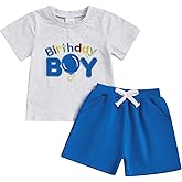 FYBITBO First 1st 2nd 3rd Birthday Baby Boy Outfit Birthday Boy Short Sleeve T-shirt And Shorts Summer Outfit Boy Clothes
