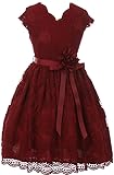 Big Girl V Neck Floral Lace Party Birthday Flower