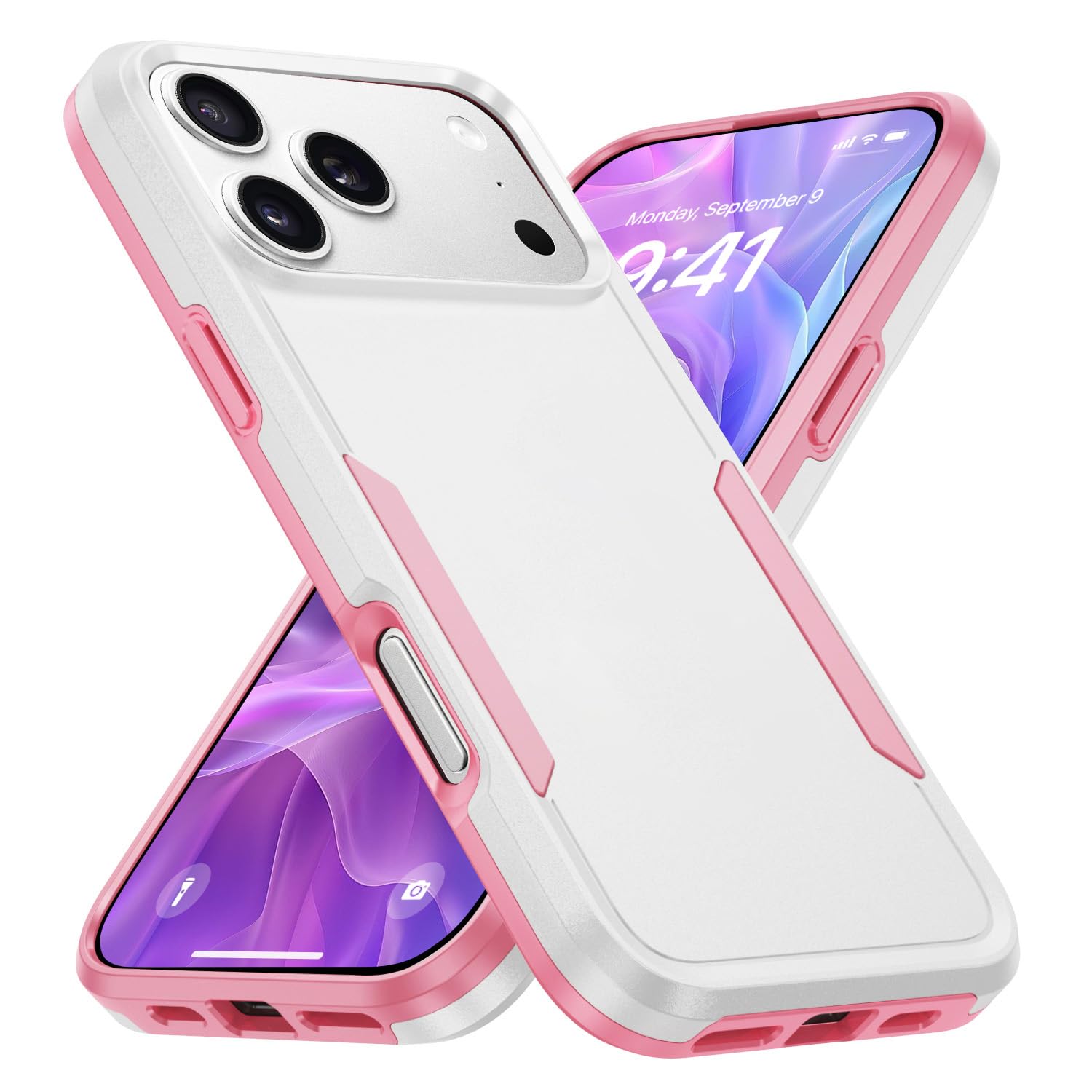 Photo 1 of Hsefo Designed for iPhone 17 Pro Case, Dual Layer Heavy Duty Shockproof Protective Phone Cases Cover, Military Grade Drop Protection, White