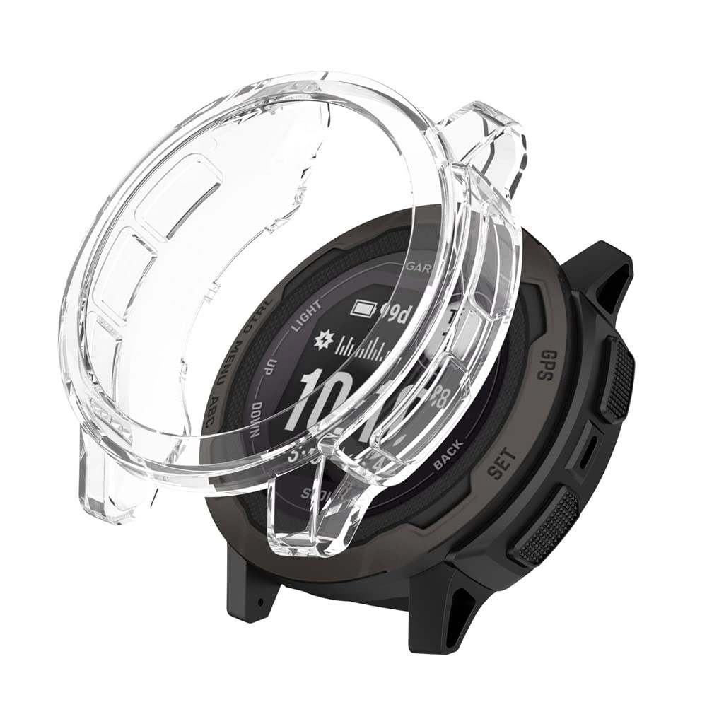 HOMTERN Protective Cases for GARMIN Instinct 2S,42mm Flexible TPU Cover Shell Shockproof Scratch-Proof Protector Case Smartwatch Accessories for Garmin Instinct 2S Case ONLY (Clear)