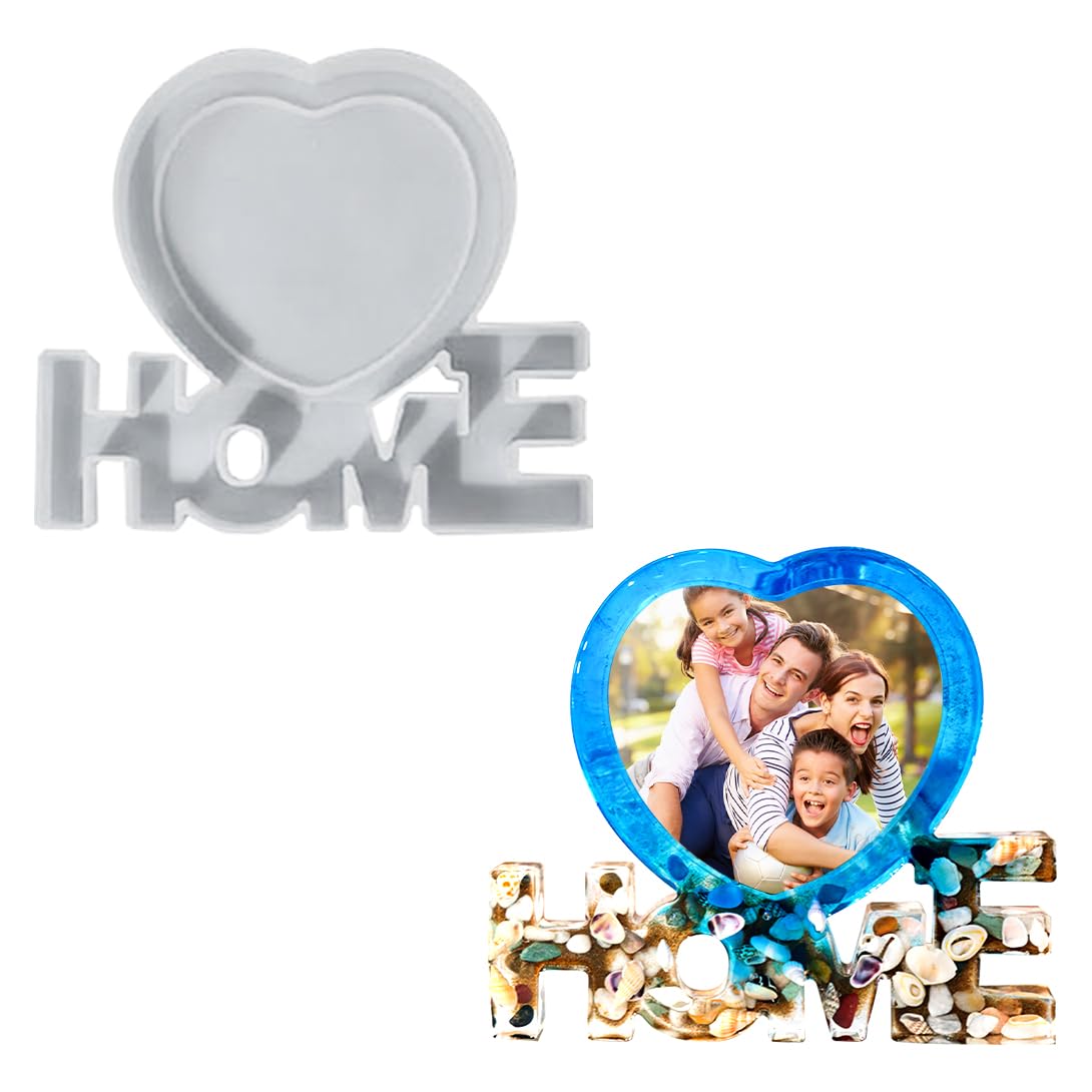 Koonafy Photo Frame Molds for Epoxy Resin Heart Photo Frame Resin Mold Valentines Silicone Molds DIY Personalized Display for Resin Casting Art Crafts Table Home Decor
