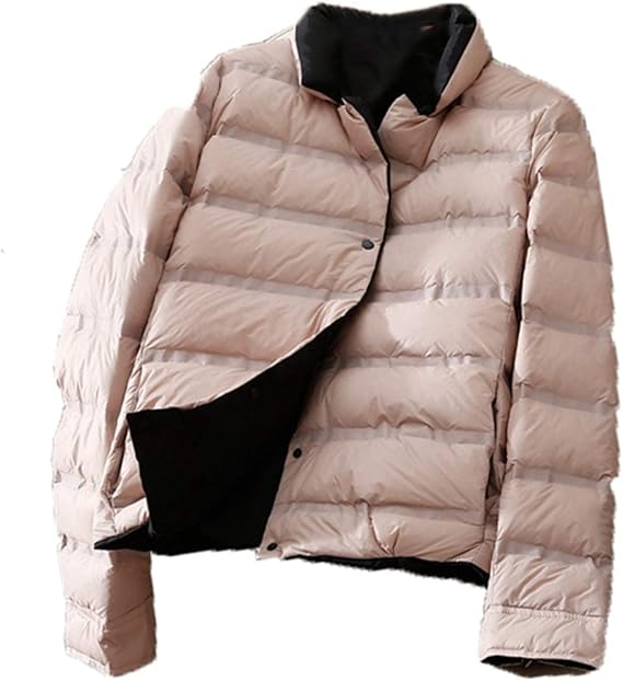 Amazon ダウンジャケット レディース ライドダウンジャケット リバーシブル 軽量 ダウンコート ショート丈 ウルトラライト ダウン ジャケット 両面着用 秋冬物 暖かい 防寒 スリム ファッション アウター ダウン コート 長袖 日常 学校 お出かけ コート ジャケット 通販