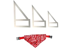 PIAOLGYI 3 Pcs M/S/L Reversible Dog Bandana Sewing Template Set DIY Craft Dog Bib Pattern for Small/Medium/Lager Size Dogs,Dog Scarf Sewing Quilting Stencil Triangle