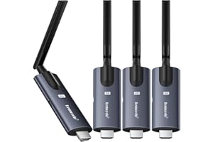 Lemorele Wireless HDMI Transmitter and Receiver, Aluminum Alloy Deep Gray, 5Ghz up to 656ft, 1080P 60Hz, Plug and Play with T