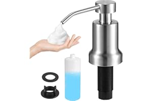 Yofidra Soap Dispenser for Kitchen Sink and Bathroom Countertop: Built in Foaming Sink Soap Dispenser Pump, Stainless Steel Foam Soap Pump with 17oz Under Counter Bottle