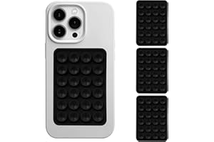 Hlija Suction Phone Case Adhesive Mount 3 Pack,Silicon Sticky Phone Grip for iPhone and Android, Hands-Free Mirror Shower Mobile Holder for Selfies and Videos -Black