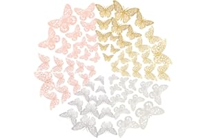 FOMTOR 3D Butterfly Wall Decor Paper Gold Butterflies Butterfly Cake Decorations for Cake Decorating Wall Decor Wedding Party Decorations 72 pcs