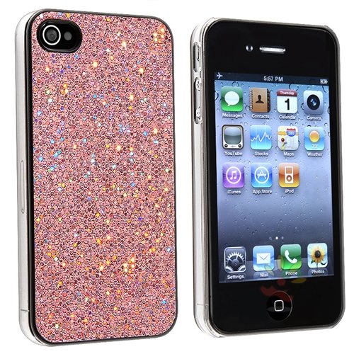 4 Bling Glitter Hard Case Skin compatible with iPhone® 4 4G Version iPhone® 4S - AT&T, Sprint, Version 16GB 32GB 64GB, with 2 screen protector free