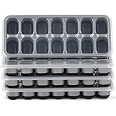 Ice Cube Tray 4 Pack, Easy-Release &amp; Flexible 56 pcs Silicone Ice Cube Trays with Spill-Resistant Removable Lid, Stackable Ice Trays with Covers for Freezer, Cocktail