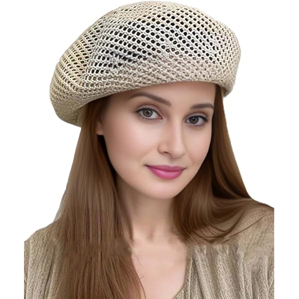 6954 Womens Beret Hat French Style Beanie Hats Hollow-out Vintage Painters Womens Beret Hat French Style Beanie Hats Hollow-Out Vintage  main image 2
