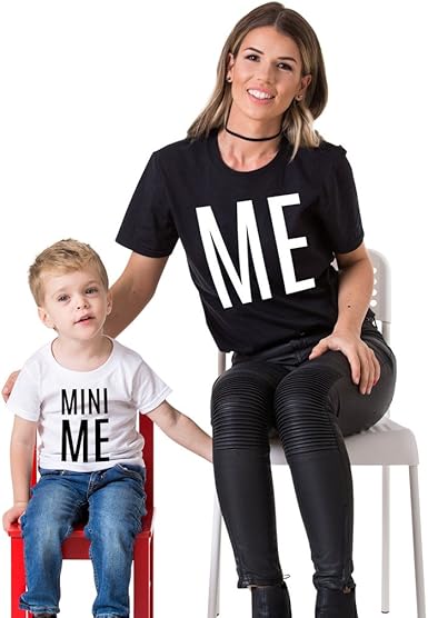 Epic Tees Me Mini Me Mother Son Matching Shirts Black White S