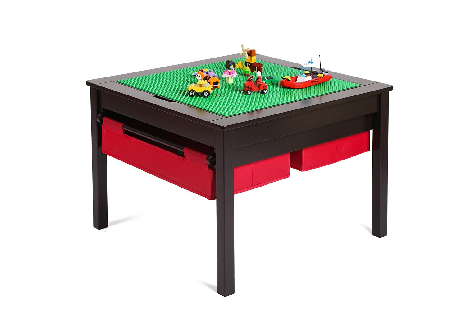 UTEX 2 in 1 Kids Construction Play Table with Storage Drawers and Built ...