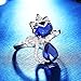 EleQueen 925 Sterling Silver Full Cubic Zirconia Princess Crown Cute Cat Adjustable Cocktail Ring Sapphire Color, Valentine's Day/Mother's Day/Christmas Jewelry Gift for Wife/Mom