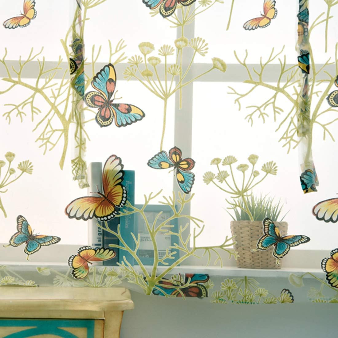 gwell schmetterling raffrollo mit tunnelzug transparent gardine vorhang voile raffgardinen schal fur kinderzimmer schlafzimmer 1er pack 60 x 140 cm kuche haushalt wohnen wohnaccessoires deko suenaacampo com