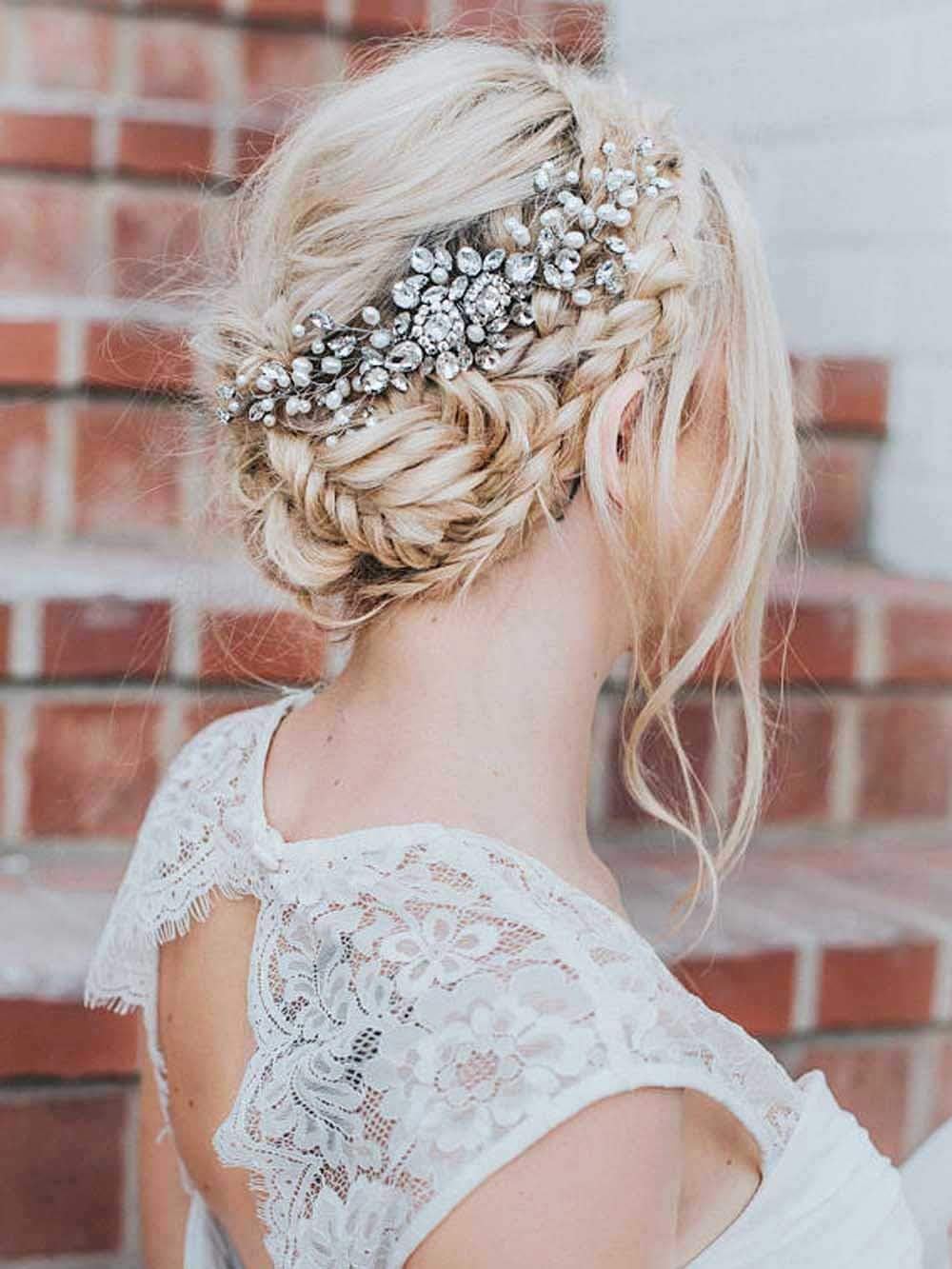 Amazon Com Unicra Wedding Shinning Crystal Hair Combs Bridal