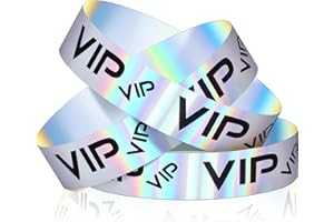 Teling 500 Pack VIP Plastic Wristbands Bracelets Party for Events VIP Custom Wristbands Plastic Bracelets Tear proof Waterproof Wrist Bands Arm Bands for Events Concerts