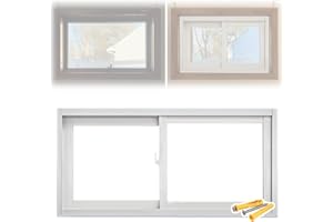 Basement Window with Screen Windows, Rectangle Sliding Windows, Easy-Glide Operation, Secure Lock, Deformation Resistant, for