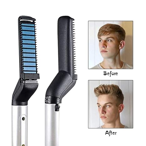 Rene Maurice Men Quick Beard Straightener Hair Comb Multi