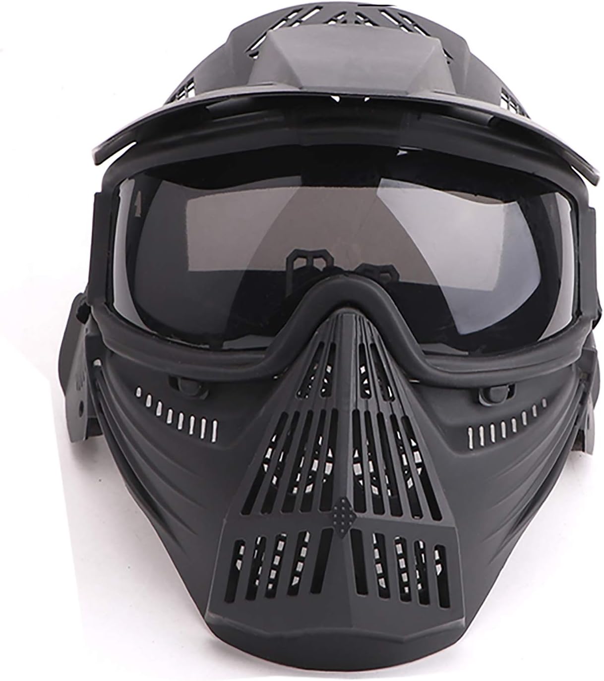 Rinling Paintball Mask, Airsoft Mask Full Face Protection Gear with Goggles Impact Resistant for Hunting CS Airsoft Paintball Game and Other Outdoor Activities (Black-Gray Lens) : Sports & Outdoors