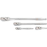 GEARWRENCH 4 Piece 1/4", 3/8", and 1/2" Drive 120XP Full Polish Flex Handle Teardrop Ratchet Set | 81230XP