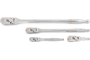 GEARWRENCH 4 Piece 1/4", 3/8", and 1/2" Drive 120XP Full Polish Flex Handle Teardrop Ratchet Set | 81230XP