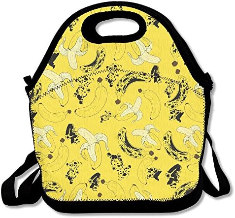 Lunch Tote Bag Banana Pattern Travel School Picnic Lunch Bag