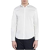 Armani Exchange Men's Stretch Long Sleeve Logo Collar Button Down Shirt