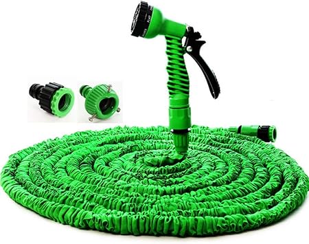 Fotee Flexibler Gartenschlauch 3 4 Zoll Adapter Ausdehnbar Extra Stark Stoff Flexischlauch Wasserschlauch Fur Gartenbewasserung Und Reinigung Green 100ft Amazon De Garten