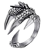 AZYOUNG 316L Stainless Steel Vintage Silver Dragon