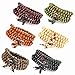 MOWOM 6PCS 8mm Wood Bracelet Link Wrist Necklace Chain Tibetan Buddhist Sandalwood Bead Prayer Buddha Mala Chinese Knot